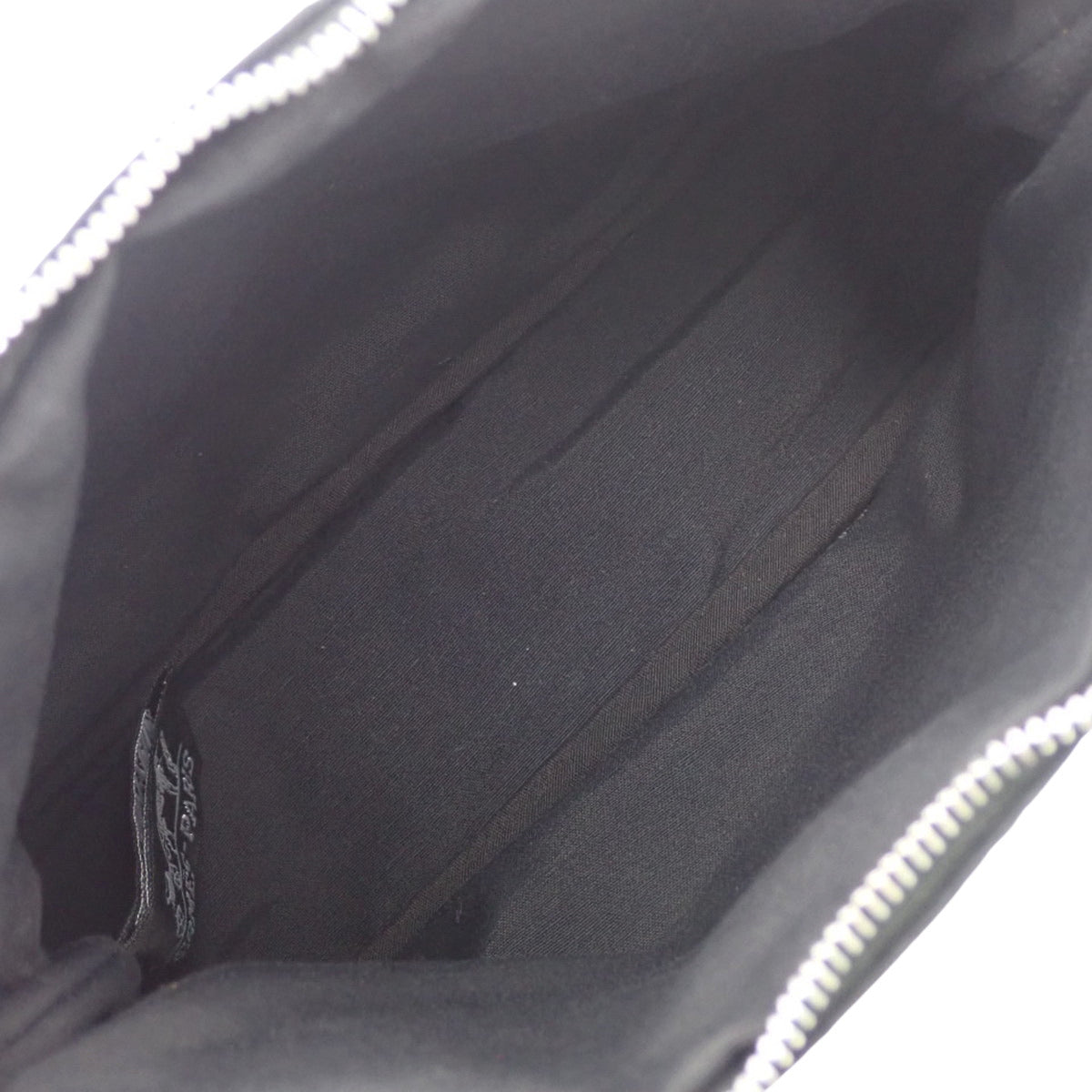 ボリードポーチ ミニ コットンキャンバス レザー パラジウム金具 ブラック