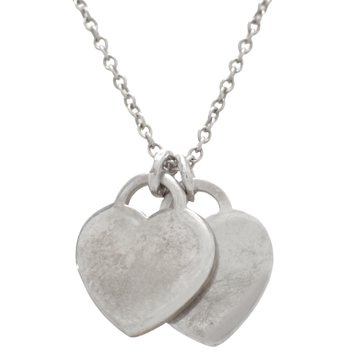 ピンク ダブル ハート タグ ペンダント シルバー SV925