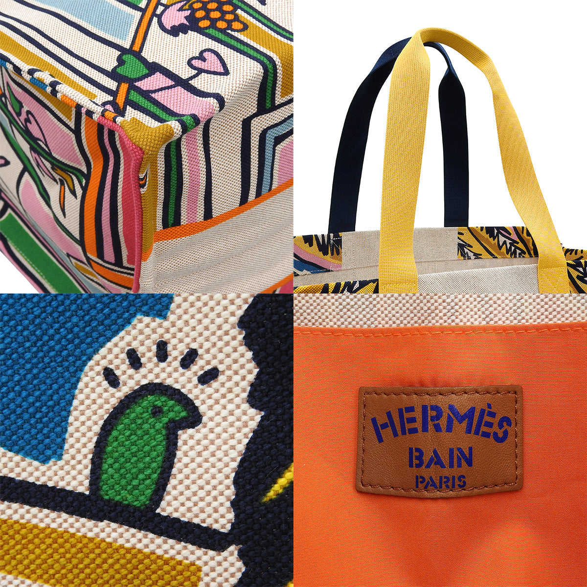 ビーチバッグ 砂漠の見える部屋 コットンキャンバス ウートルメール バブル・ガム ジョーヌ・ドール