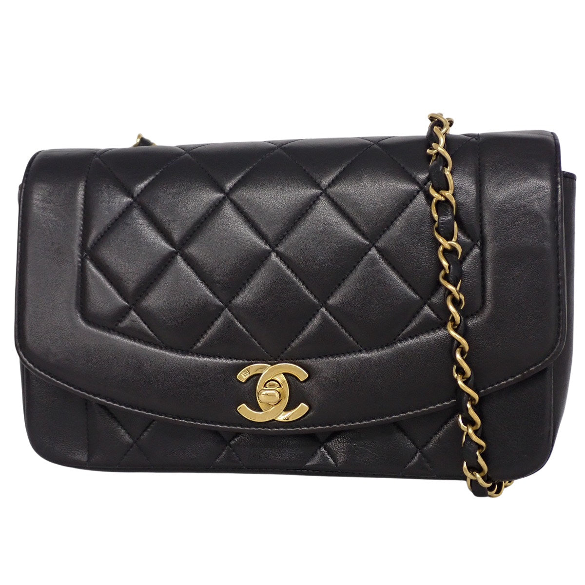 マトラッセ ダイアナ22 チェーンショルダーバッグ ラムスキン ブラック