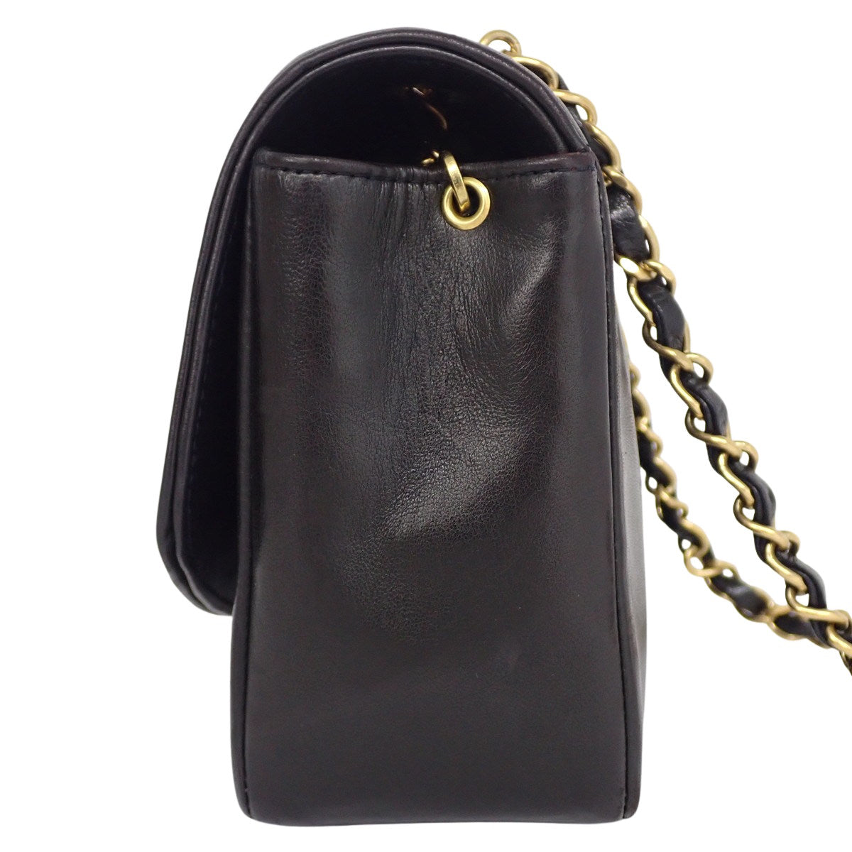 Matelasse Diana 22 Chain Shoulder Bag, Lambskin, Black