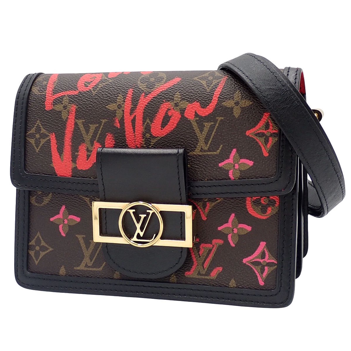 モノグラム ドーフィーヌMINI フォールインラブ ブラウン ブラック レッド ピンク M45889