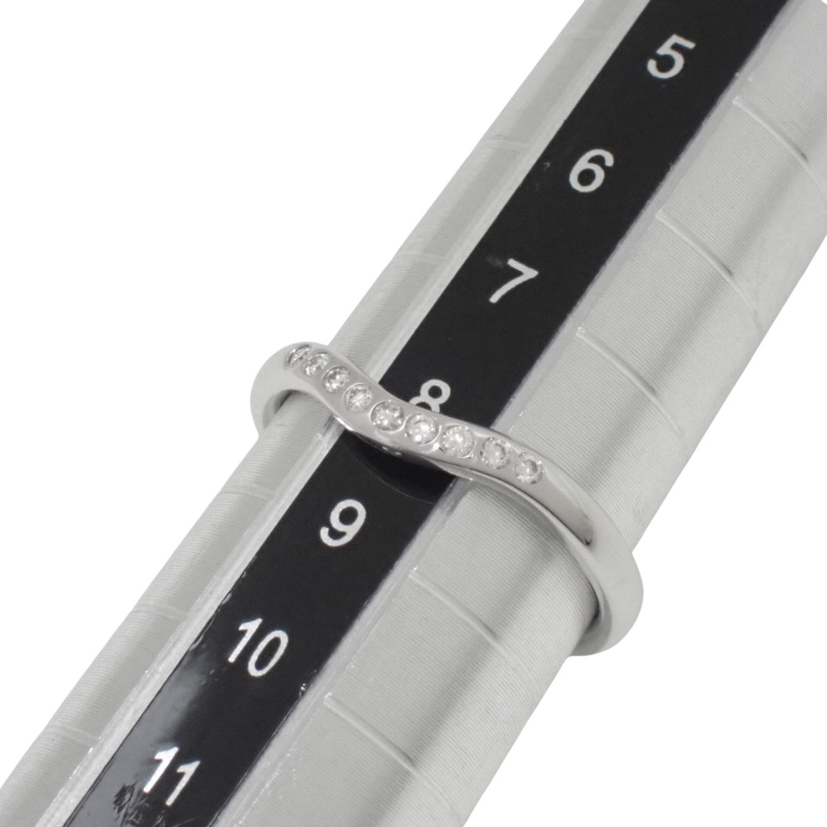 Curved Band Ring Diamond Platinum Pt950 3.0g