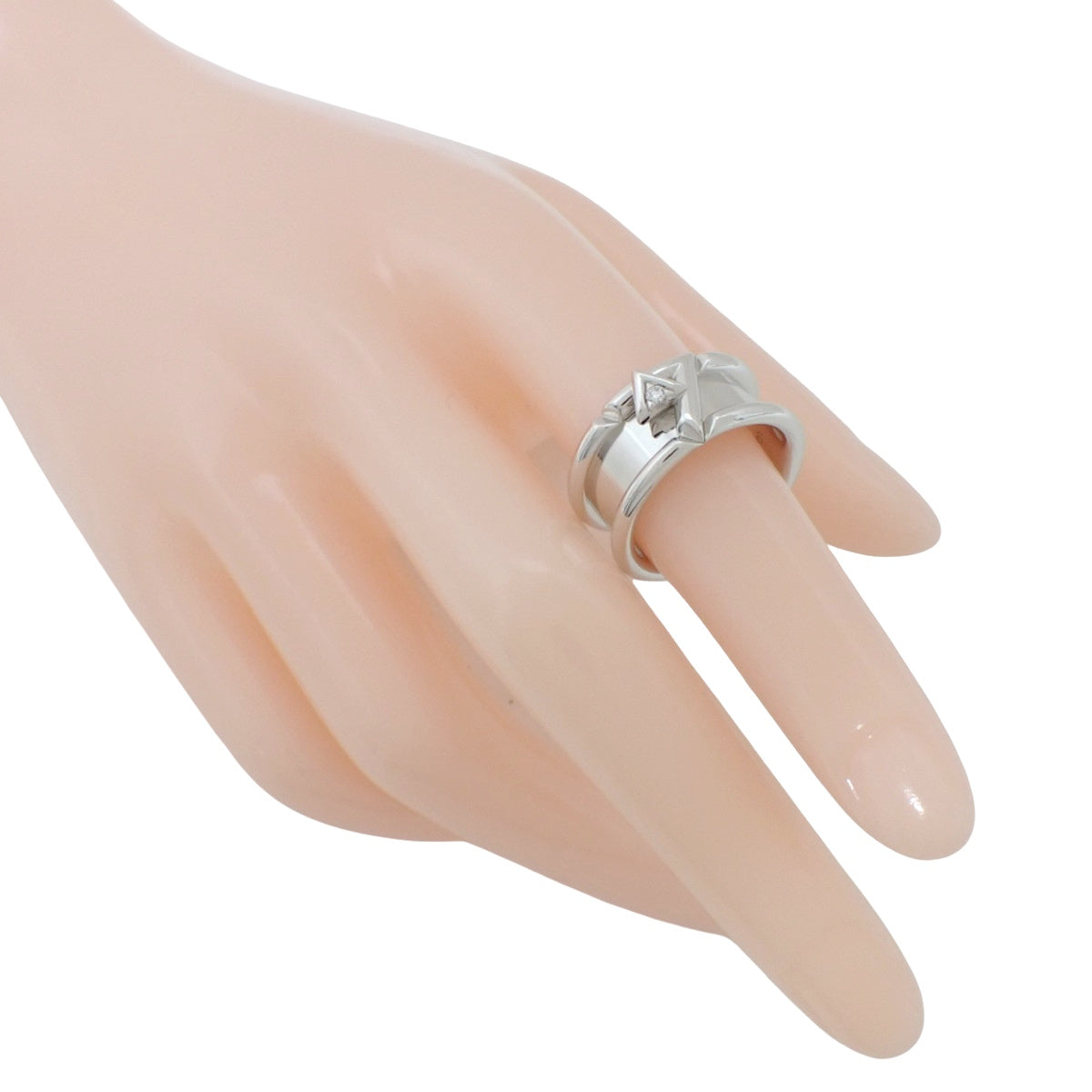 リング LV ヴォルト ワン ダイヤモンド ホワイトゴールド K18WG 54 11.1g