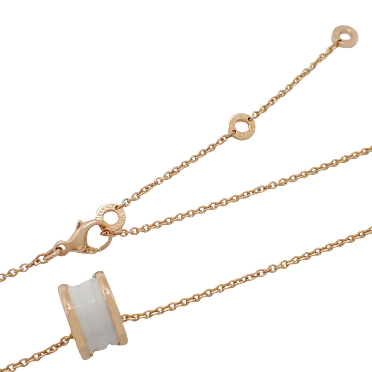 ビー・ゼロワン ネックレス ピンクゴールド K18PG ホワイトセラミック 12.3g