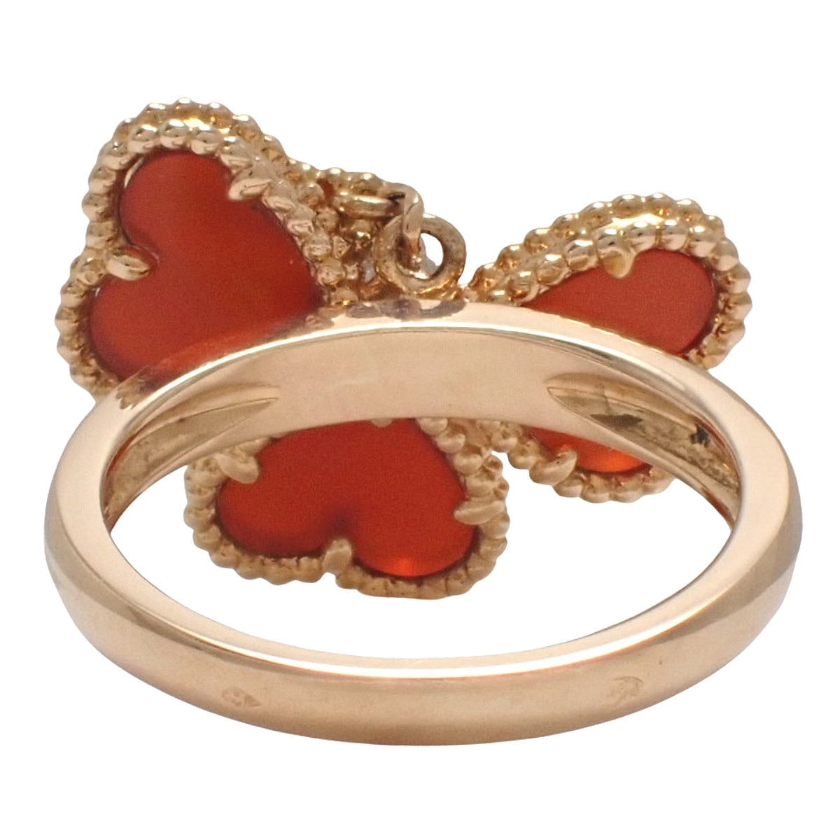 スウィートアルハンブラ エフイヤージュ リング カーネリアン/ダイヤモンド ピンクゴールド K18PG 5.2g