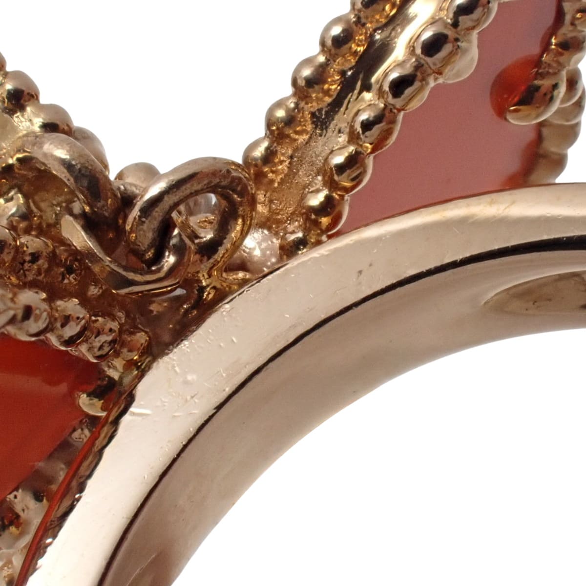 スウィートアルハンブラ エフイヤージュ リング カーネリアン/ダイヤモンド ピンクゴールド K18PG 5.2g