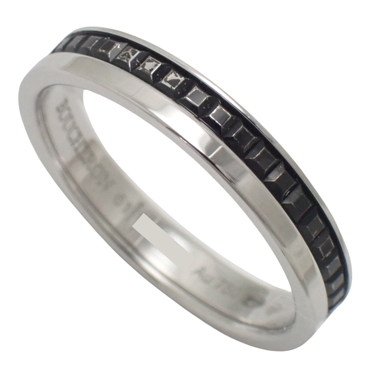 QUATRE BLACK EDITION Quatre Half Ring, White Gold (K18WG), Size 61, 5.3g