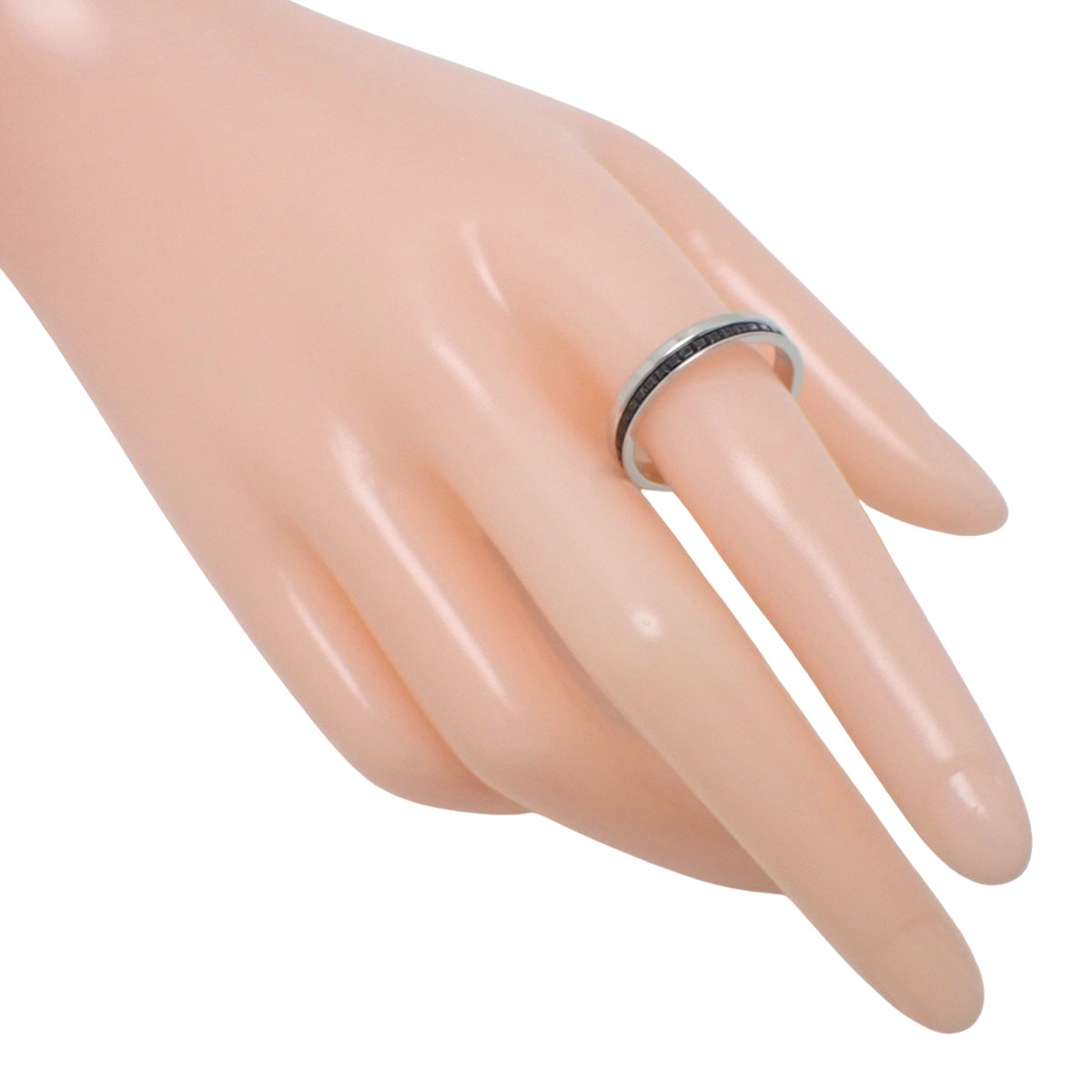 QUATRE BLACK EDITION Quatre Half Ring, White Gold (K18WG), Size 61, 5.3g