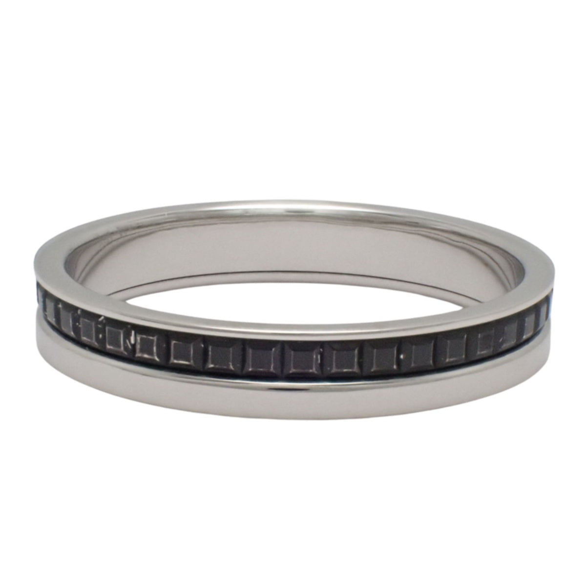 QUATRE BLACK EDITION Quatre Ring Half White Gold K18WG 61 5.3g