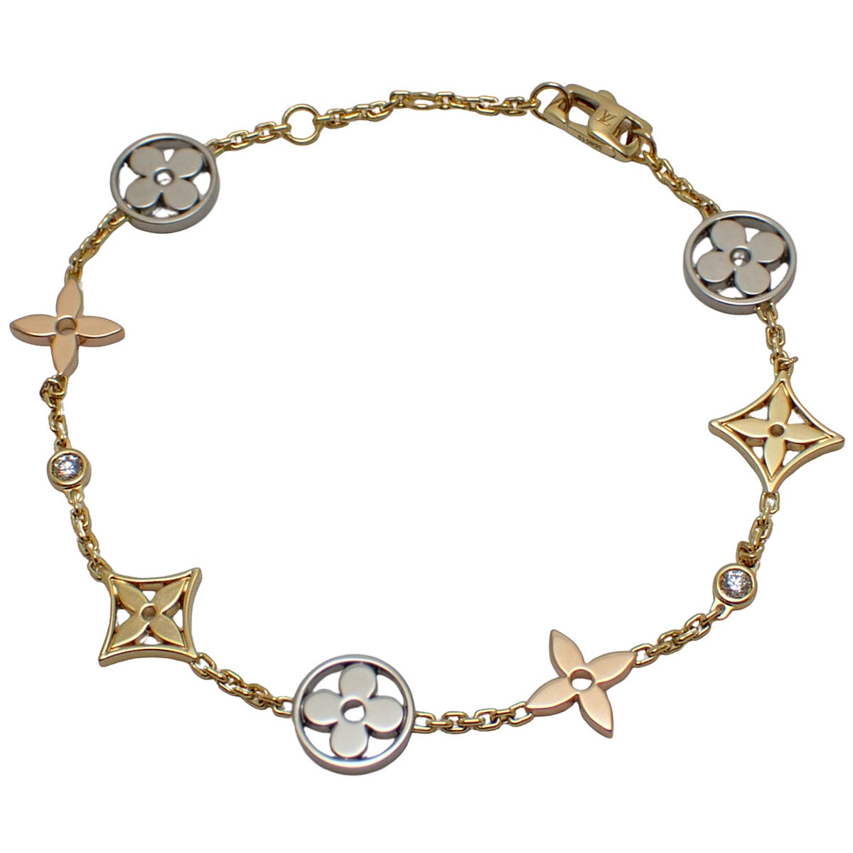 ブレスレット モノグラム・イディール ダイヤモンド K18YG K18PG K18WG 7.1g