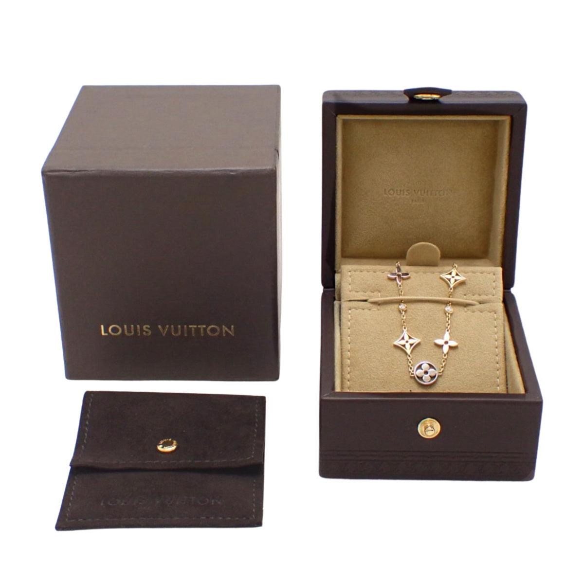 ブレスレット モノグラム・イディール ダイヤモンド K18YG K18PG K18WG 7.1g