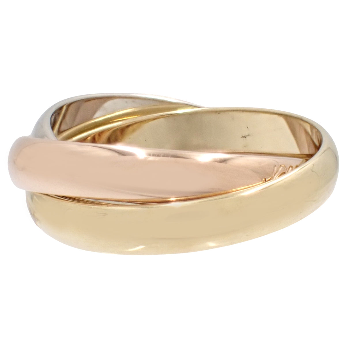 les must de Cartier トリニティ リング イエローゴールド K18YG ホワイトゴールド K18WG ピンクゴールド K18PG 54 8.3g