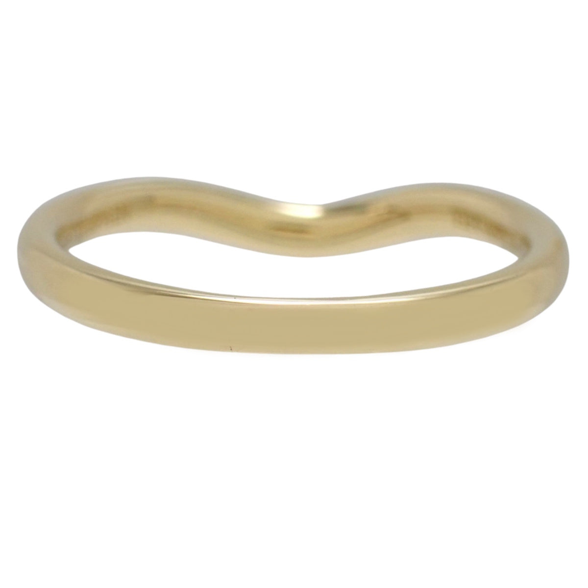 Curved Band Ring, Yellow Gold K18YG, 2.5g