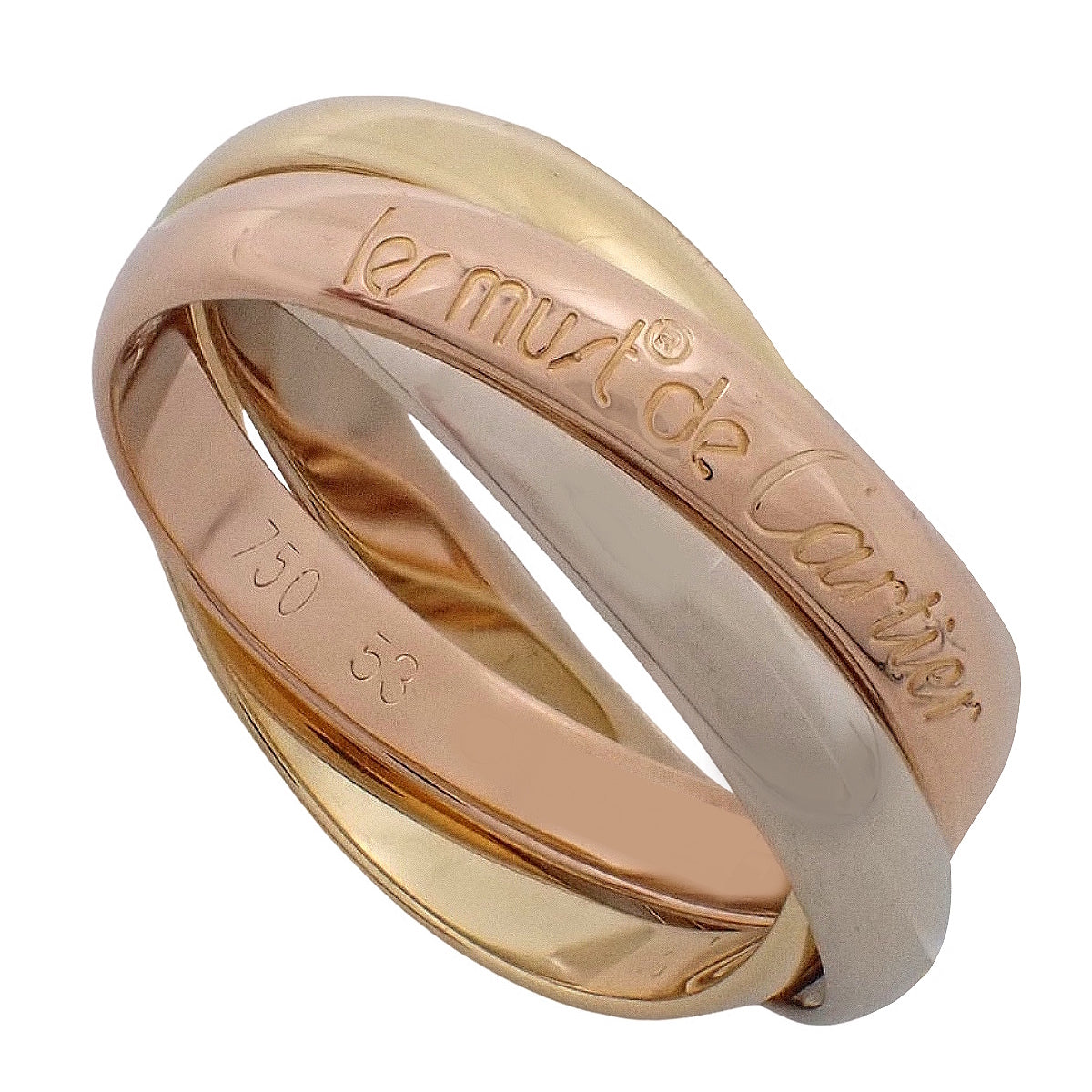 les must de Cartier Trinity 戒指 K18黄金/玫瑰金/白金 53号 7.3克