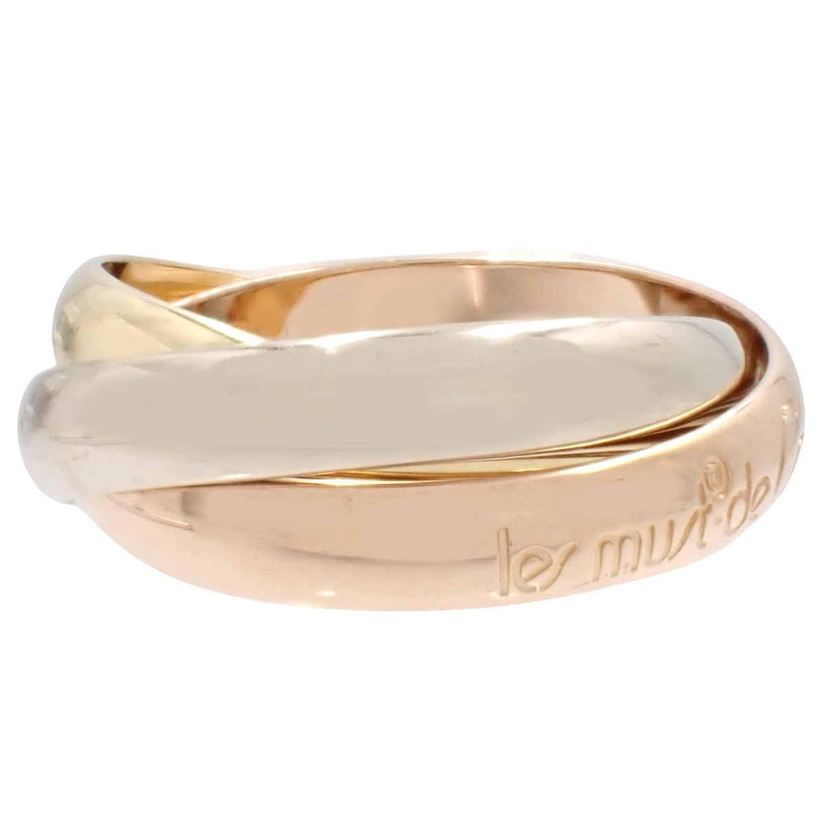 les must de Cartier Trinity 戒指 黄K金 K18YG 白K金 K18WG 玫瑰金 K18PG 50号 7.1g