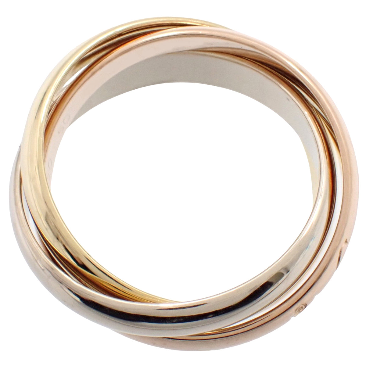 les must de Cartier Trinity 戒指 黄K金 K18YG 白K金 K18WG 玫瑰金 K18PG 50号 7.1g