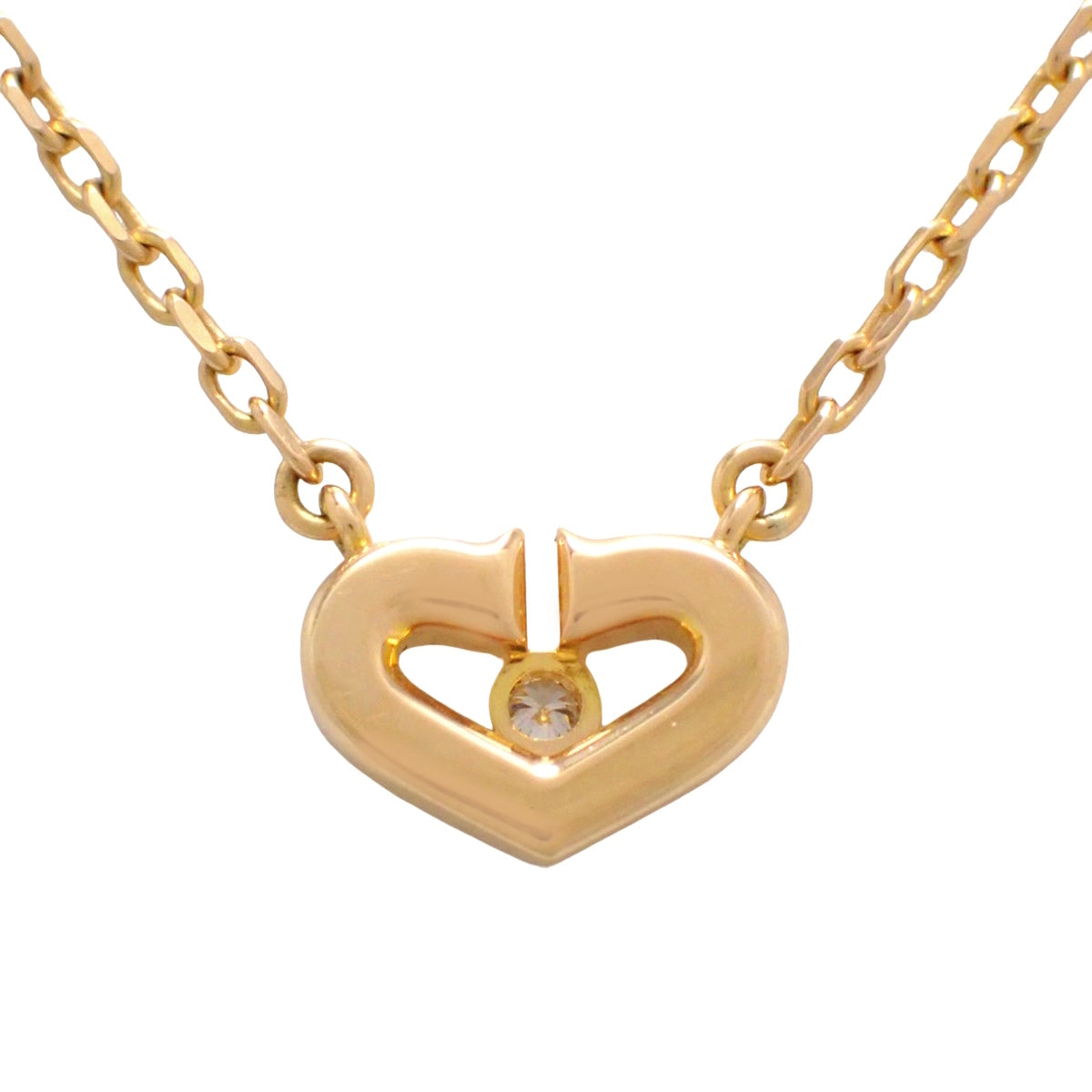 Cハート ペンダント ダイヤモンド ピンクゴールド K18PG 4.1g 1PD