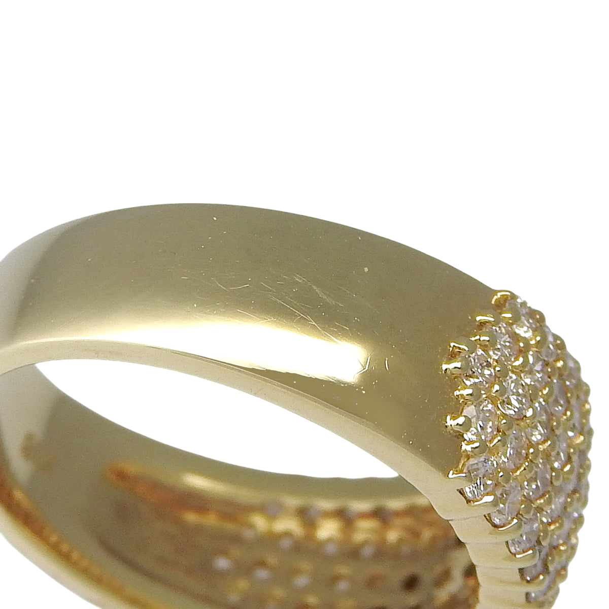 Diamond Ring D1.00 Yellow Gold K18YG Size 11.5 (US 5.75) 7.8g