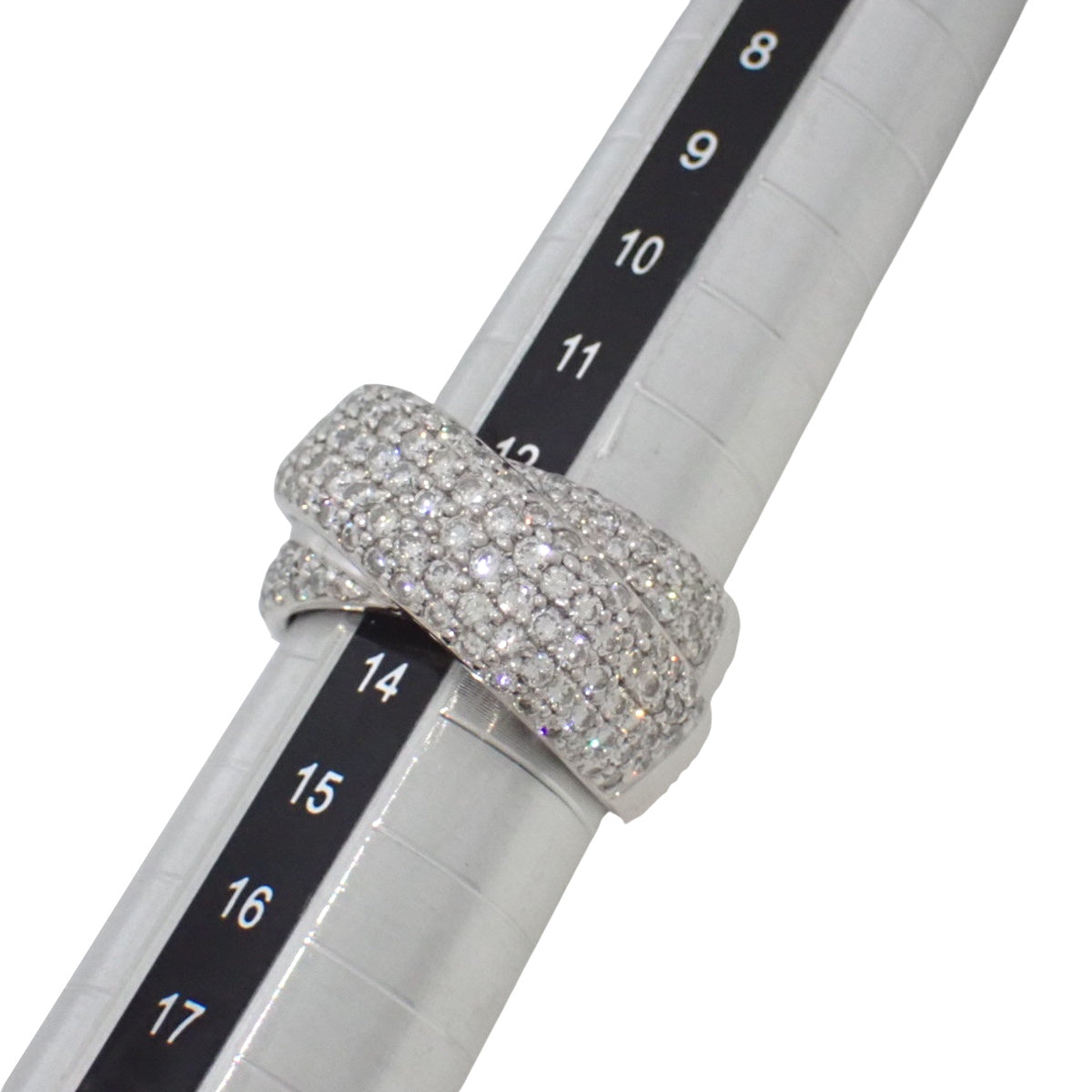 クロス ダイヤ リング D1.90 ホワイトゴールド K18WG 12.5(52.5)号 14.5g