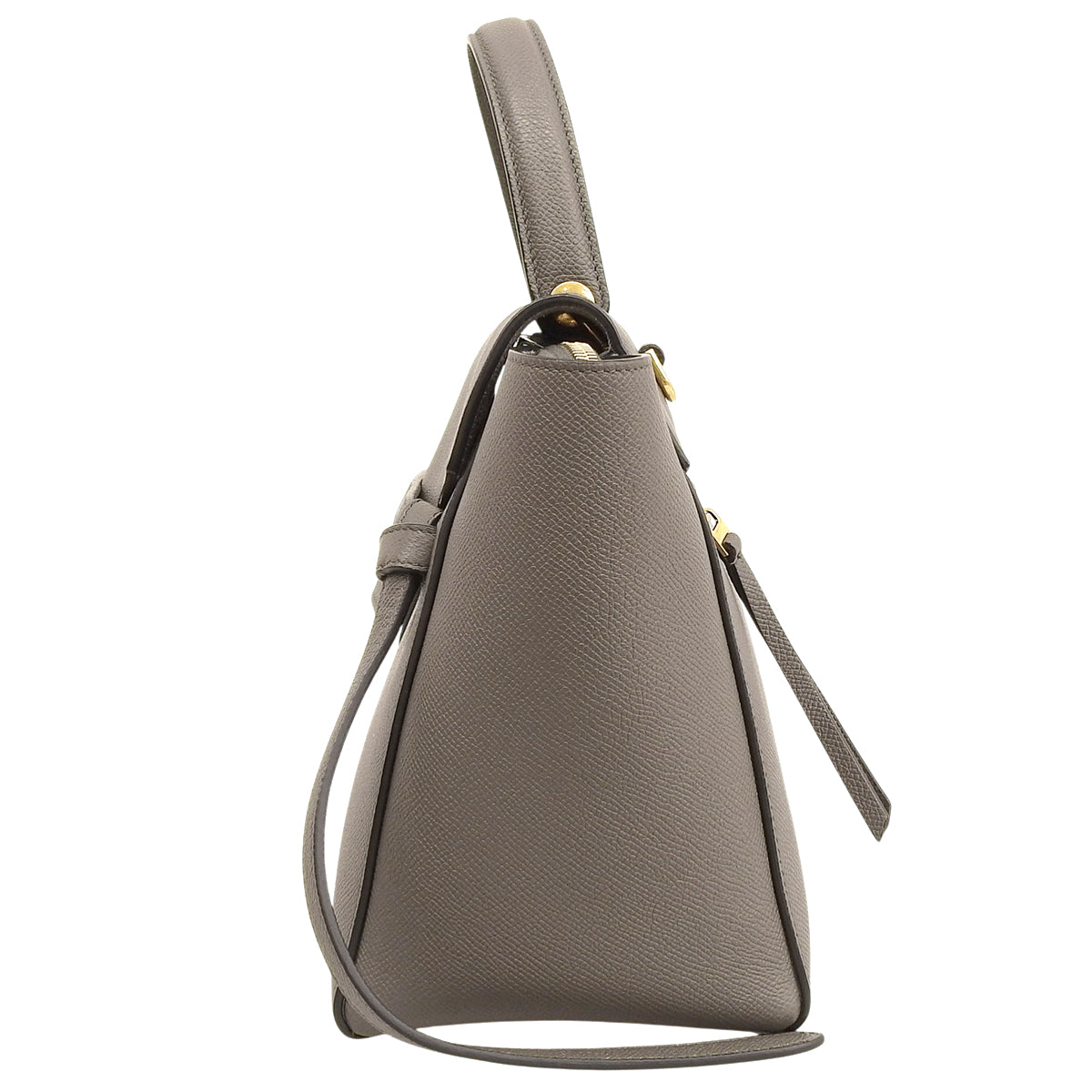 Micro grained calf leather belt bag in grey
