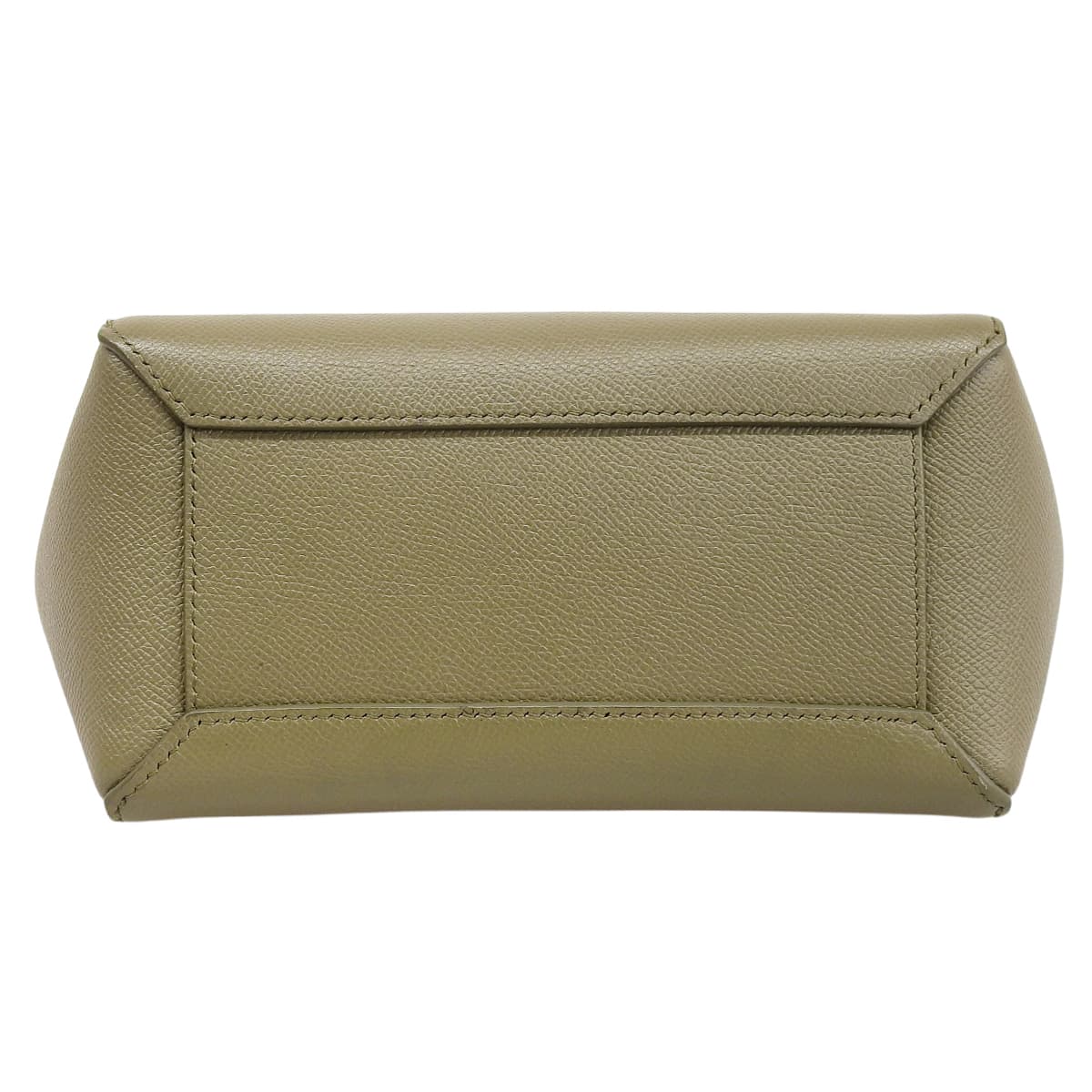 Nano belt bag in grained calfskin leather in khaki