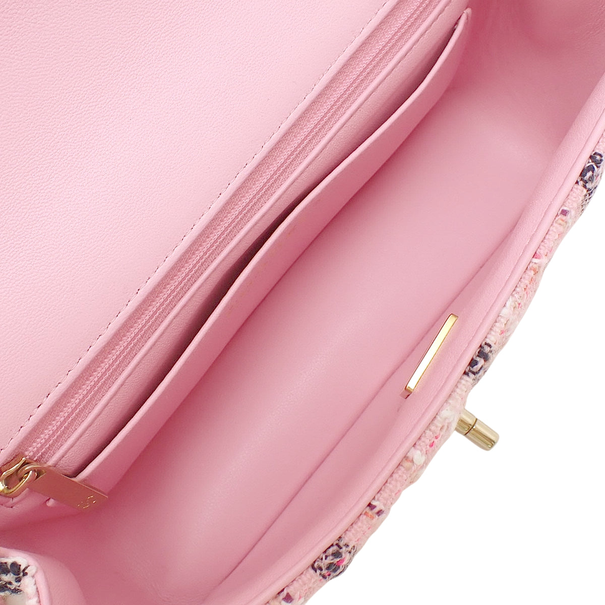 ココマーク チェーンショルダーバッグ ツイード ピンク マトラッセ20