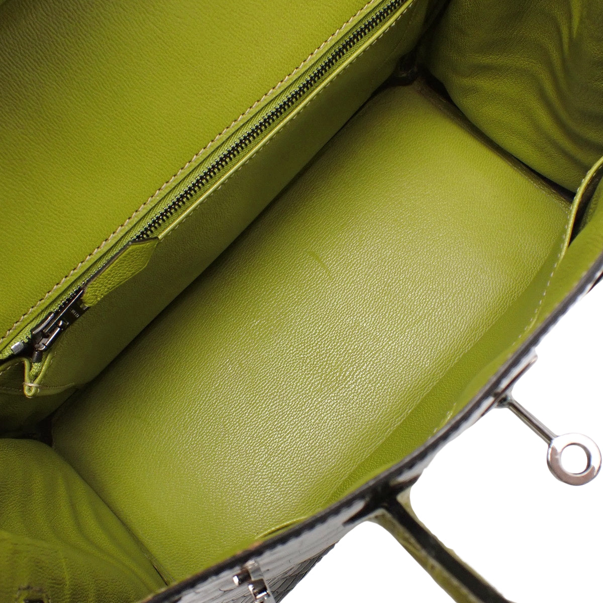 バーキン25 ニロティカス クロコダイル パラジウム金具 ブラック シャルトリューズ □H刻印