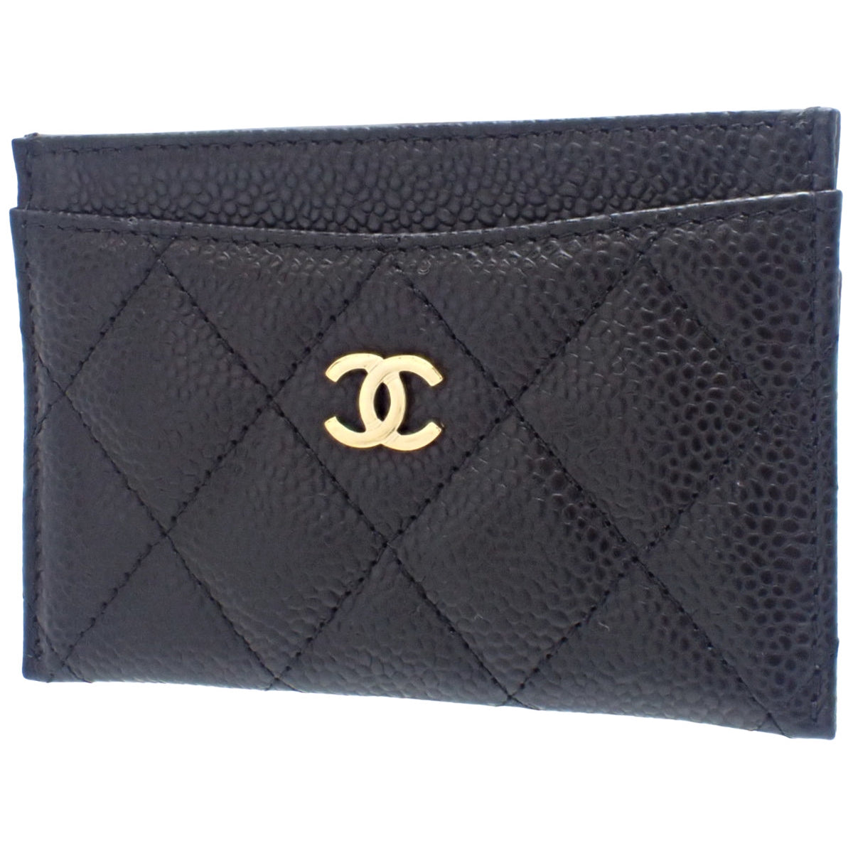 マトラッセ ココマーク クラシック カードケース キャビアスキン ブラック AP0213