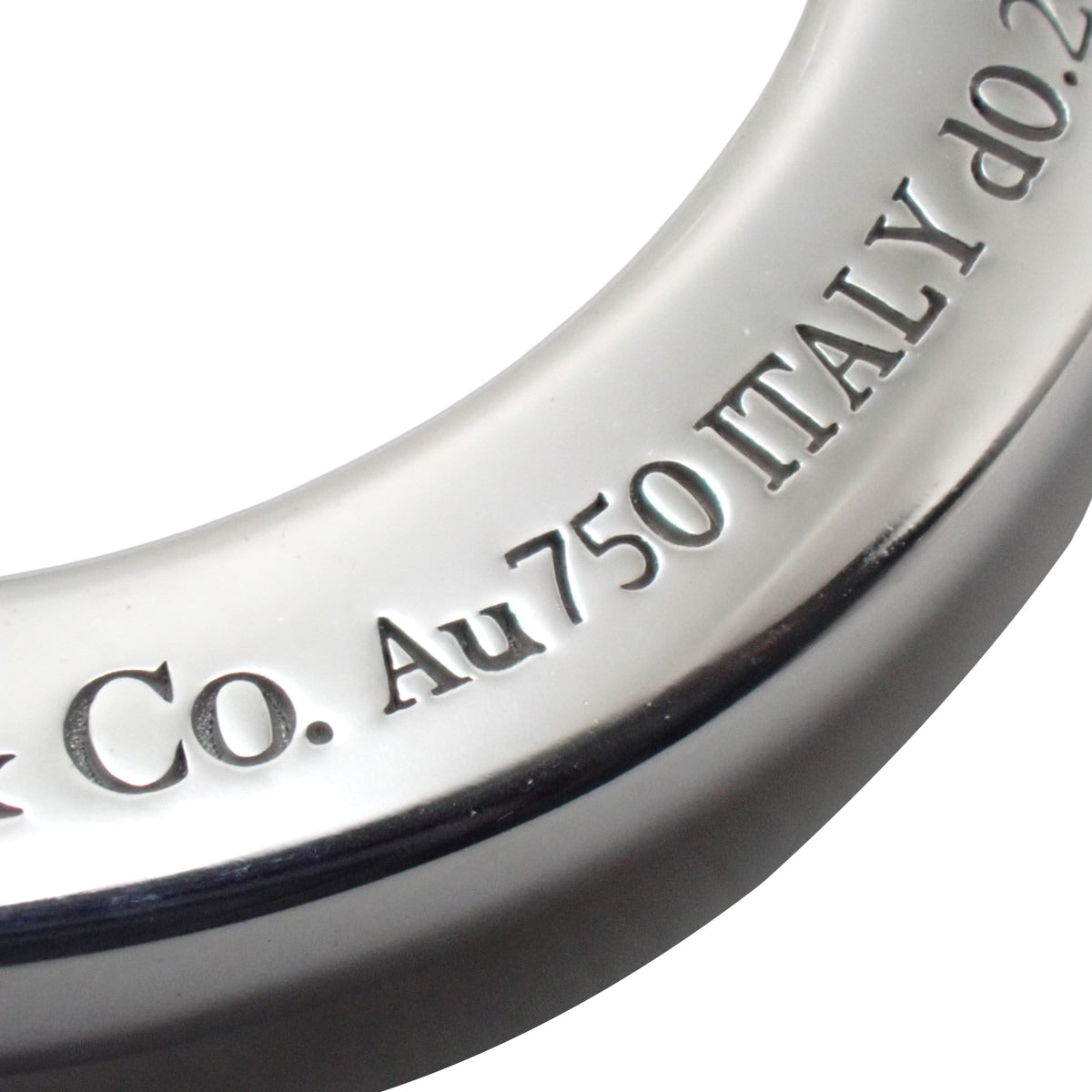 T ワン オープン フープ ピアス ダイヤモンド D0.24/0.24 ホワイトゴールド K18WG 8.3g