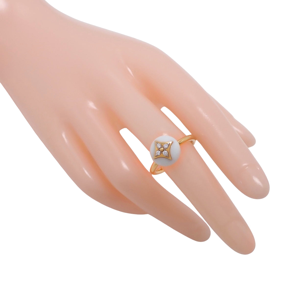 バーグ B ブロッサム リング ダイヤモンド/カルセドニー イエローゴールド K18YG 6.2g