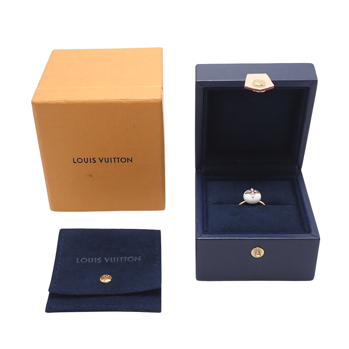 バーグ B ブロッサム リング ダイヤモンド/カルセドニー イエローゴールド K18YG 6.2g