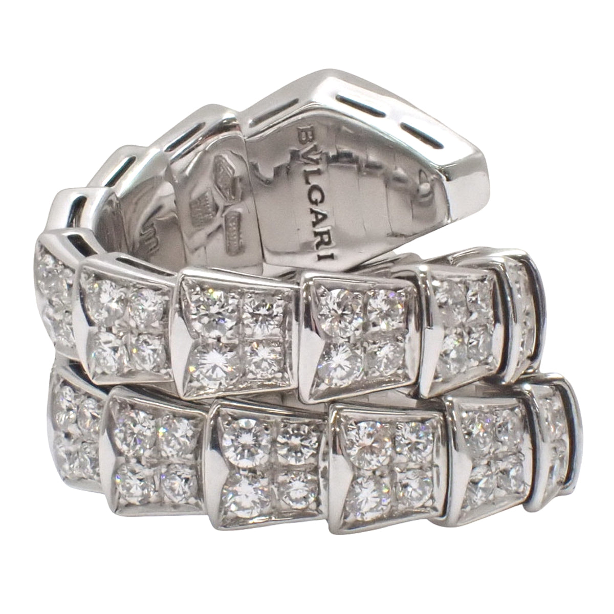 Serpenti Viper Ring Diamond White Gold K18WG 15.8g