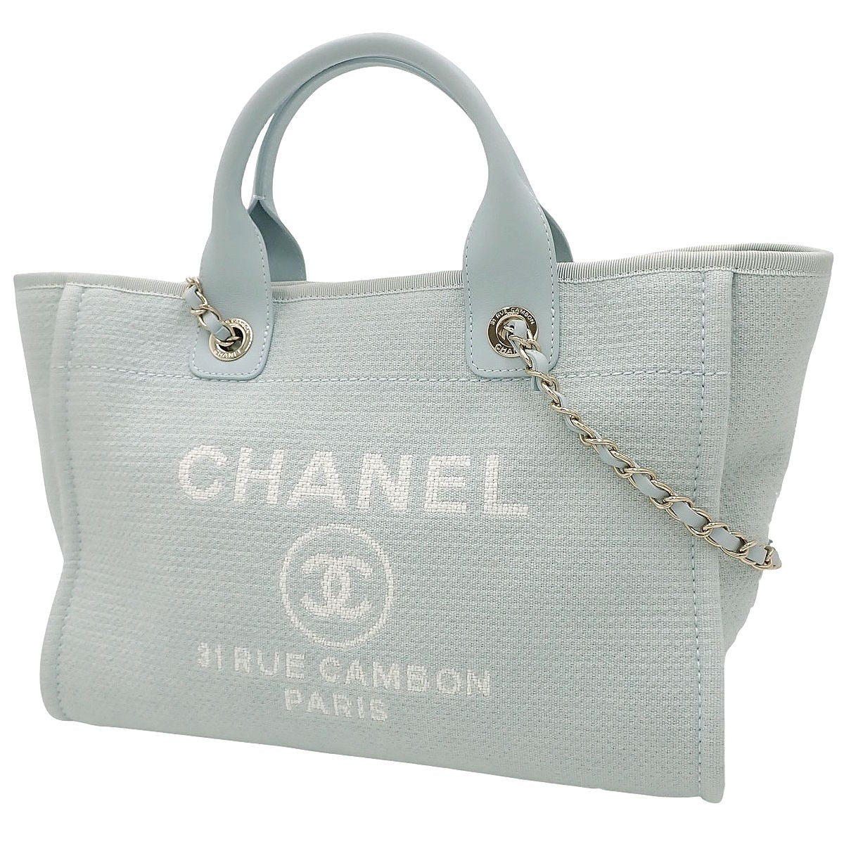 ドーヴィル ショッピング バッグ キャンバス ライトブルー AS3257