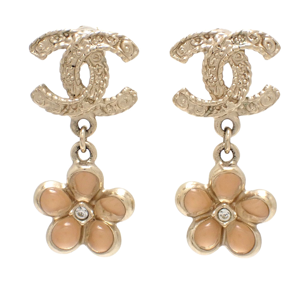 ココマーク スイング フラワー ピアス メタル(GP) ラインストーン