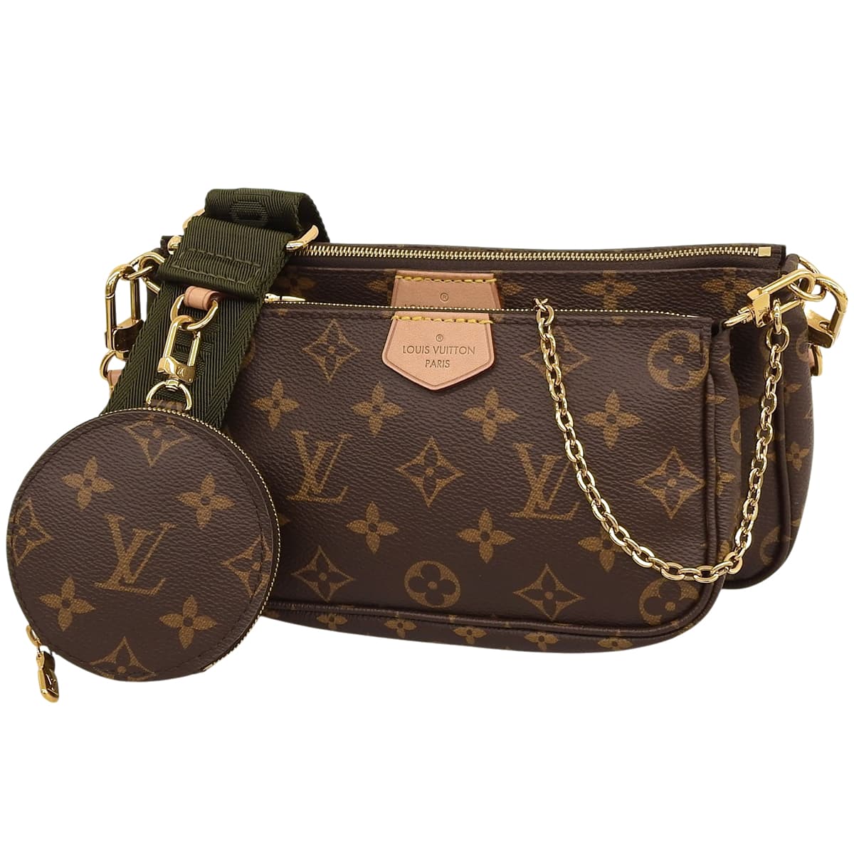 モノグラム ミュルティ・ポシェット・アクセソワール カーキ M44813