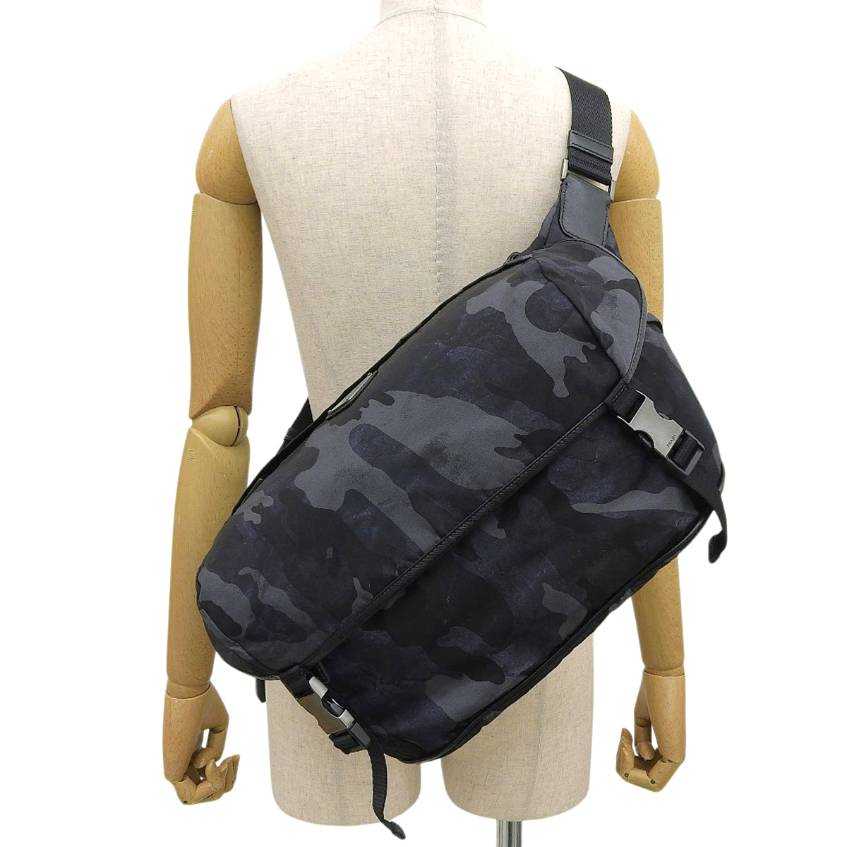 カモフラージュ メッセンジャーバッグ ナイロン ネイビー カーキ ブラック黒 2VH991