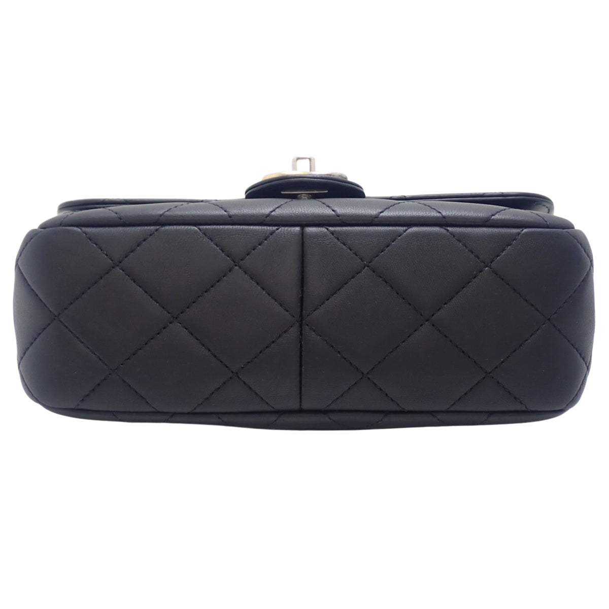 Matelasse Coco Mark Chain Shoulder Bag, Lambskin, Black