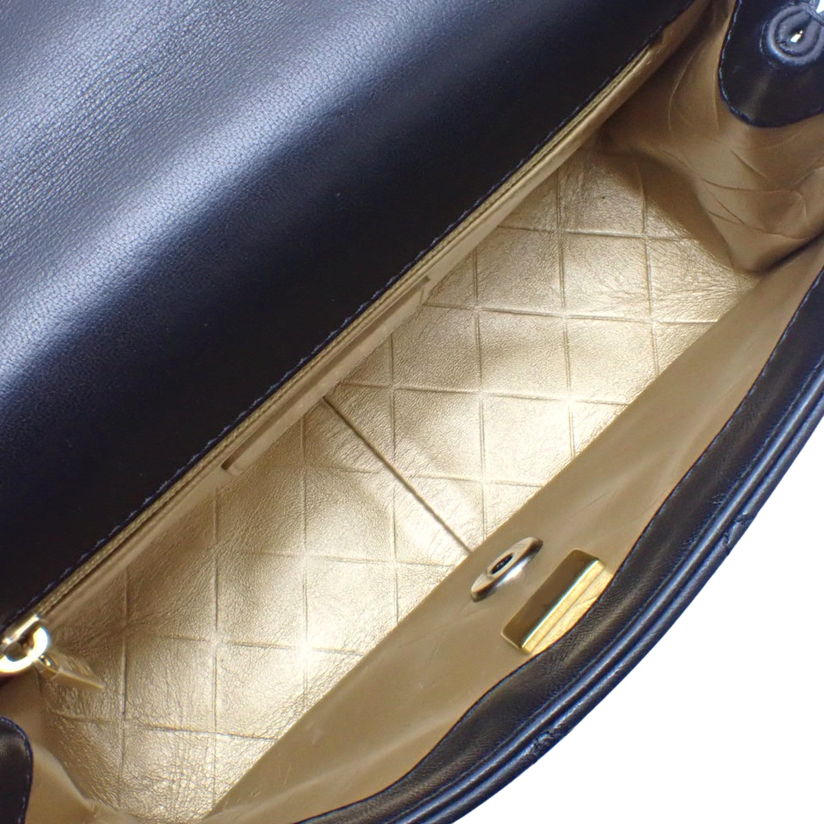 Matelasse Coco Mark Chain Shoulder Bag, Lambskin, Black