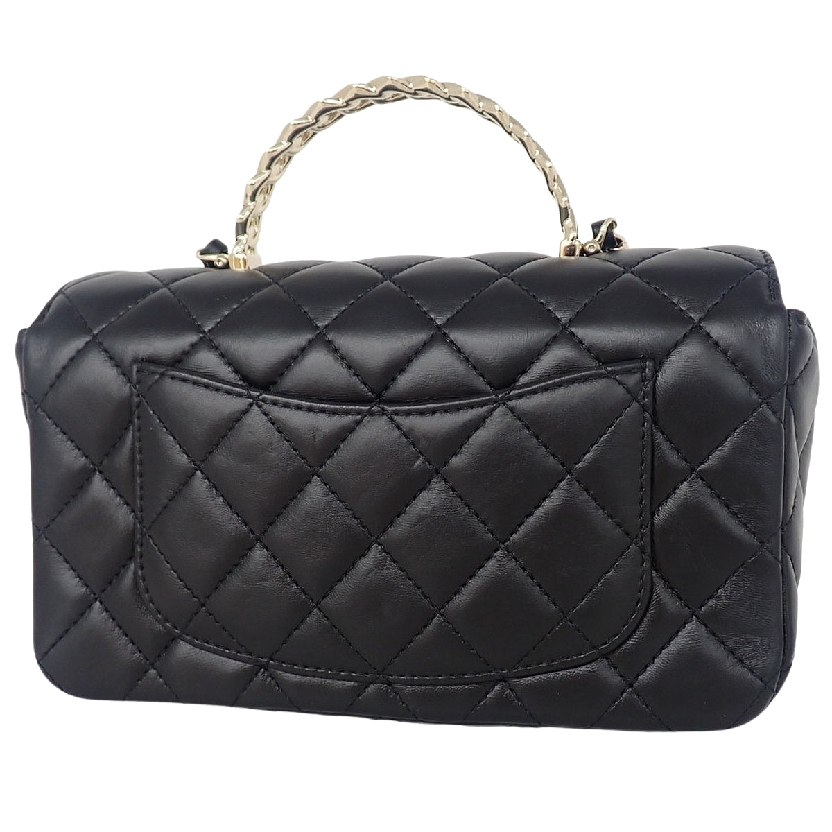 マトラッセ ココマーク チェーンショルダーバッグ ラムスキン ブラック AS4924