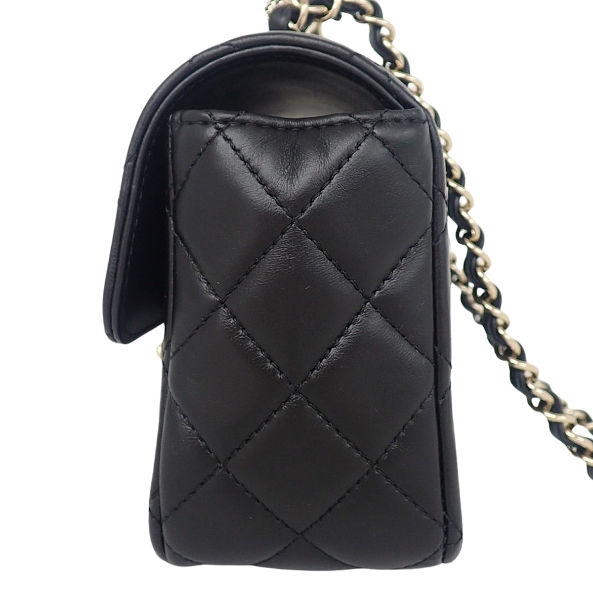 マトラッセ ココマーク チェーンショルダーバッグ ラムスキン ブラック AS4924