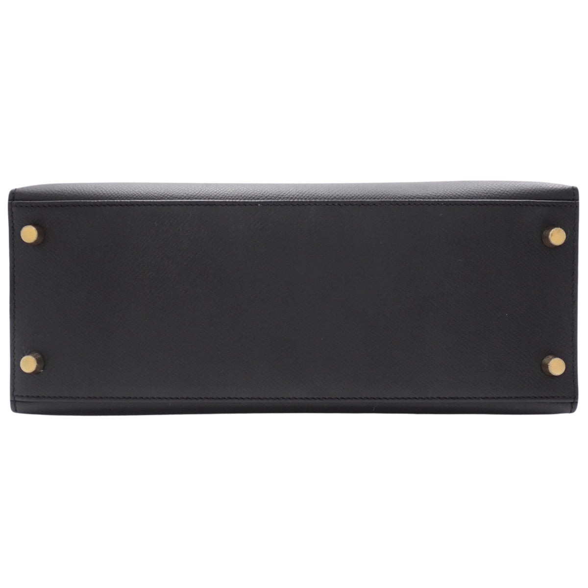 Kelly 28 (Outside Stitching) Veau Epsom Leather Black Gold Hardware A Stamp