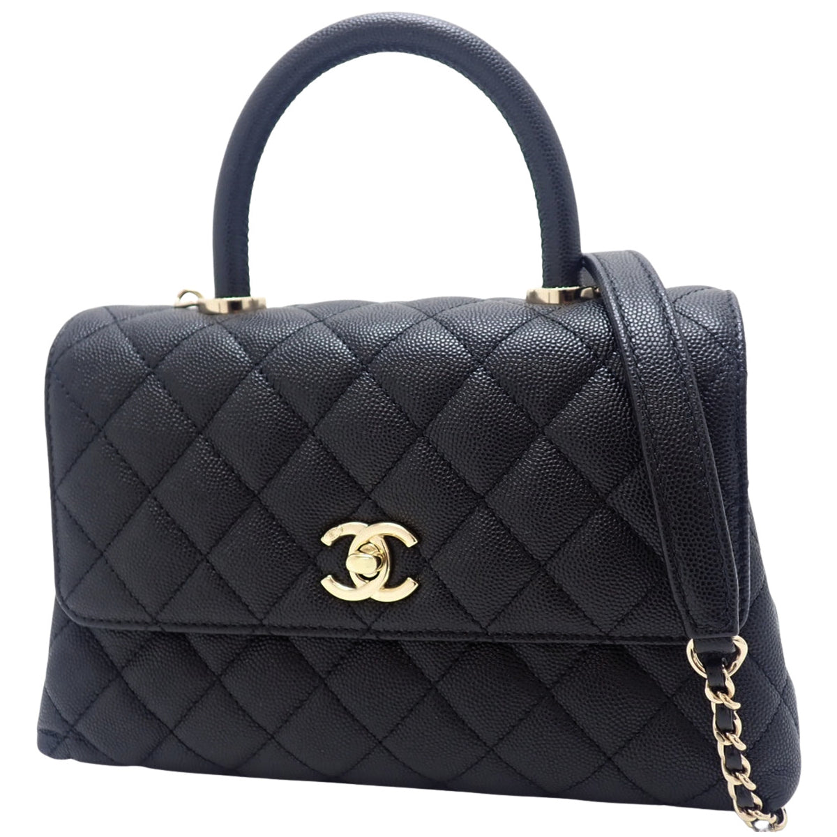 マトラッセ ココハンドルXS キャビアスキン ブラック A92990