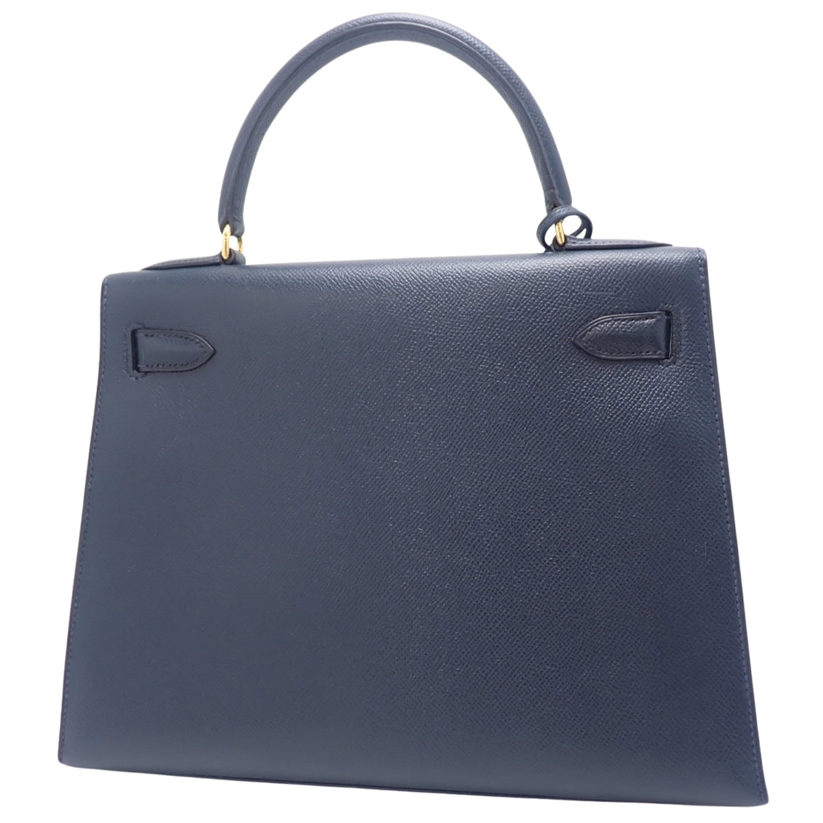 Kelly 28 (External Stitching) Kushvel Blue Indigo with Gold Hardware and X Stamp
