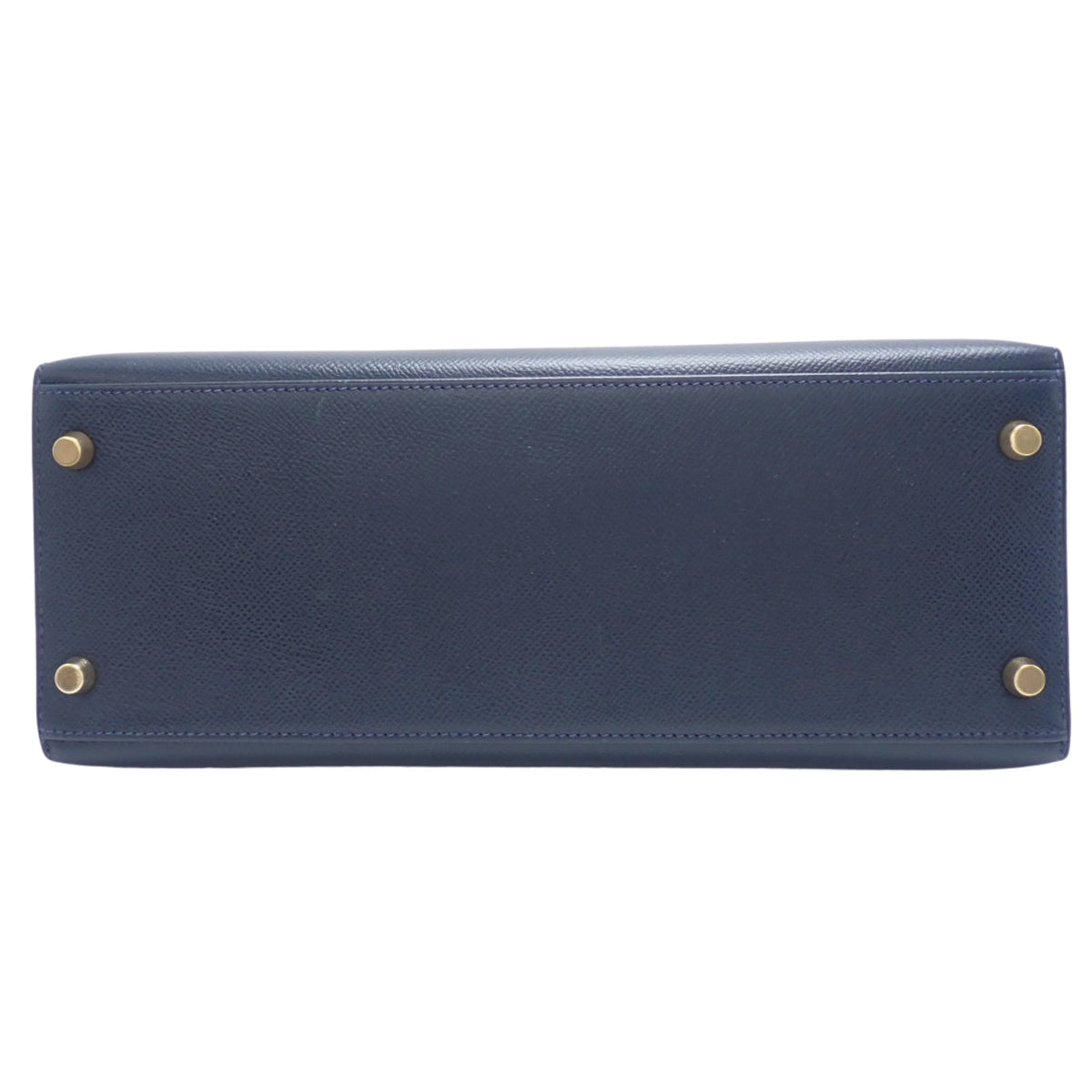 Kelly 28 (External Stitching) Kushvel Blue Indigo with Gold Hardware and X Stamp