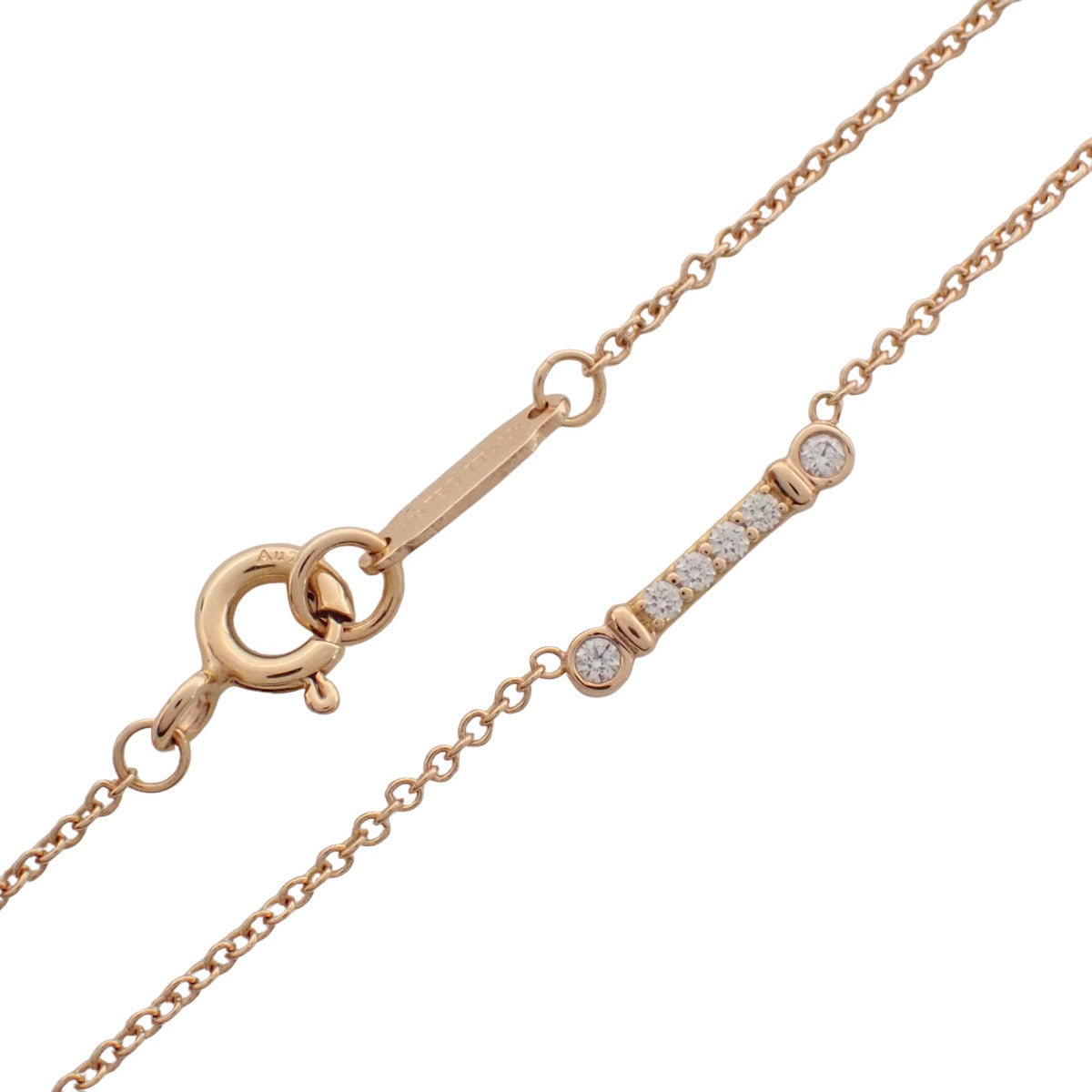 Fleur de Risky Bar Pendant Diamond K18PG 1.8g