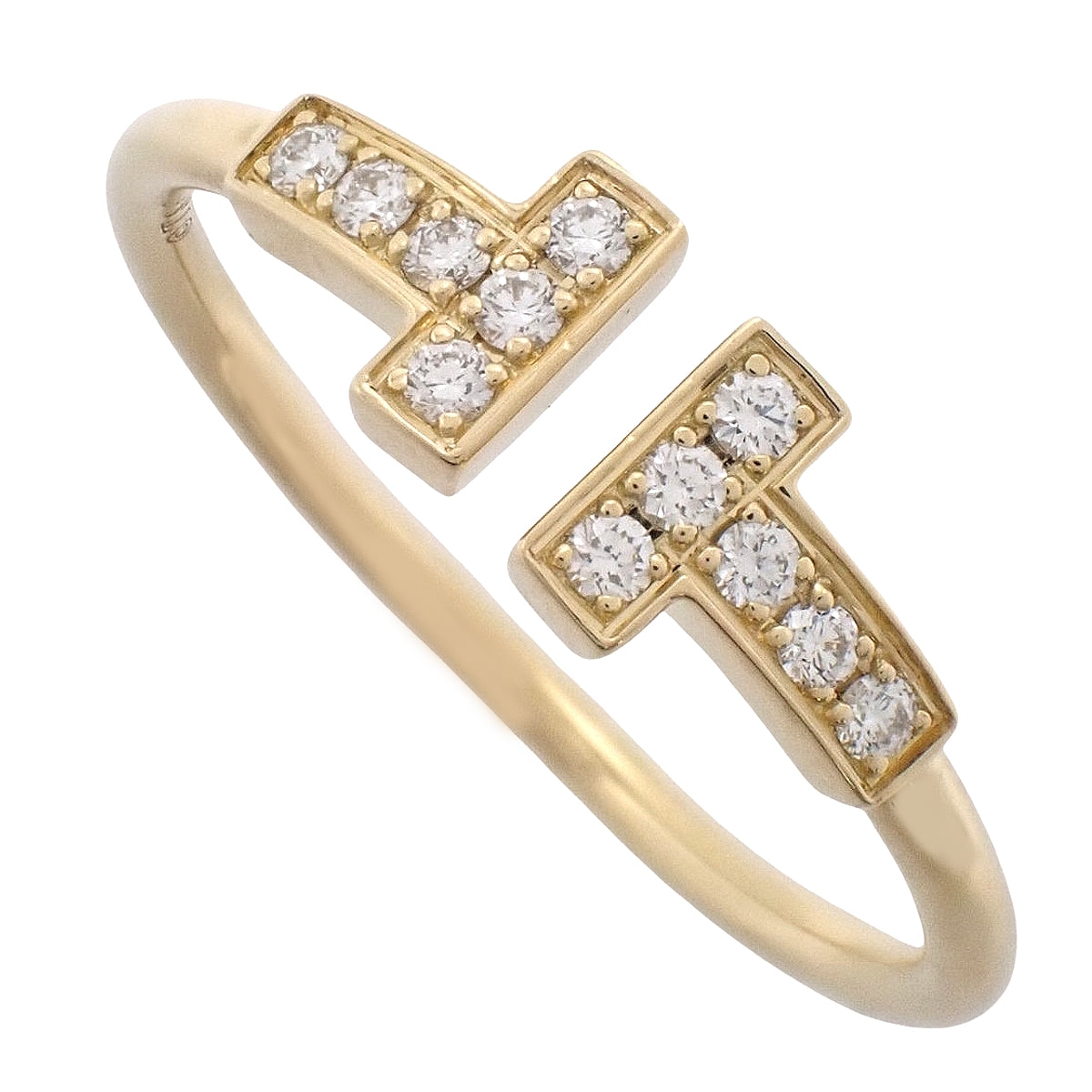 ダイヤモンド ワイヤー リング ダイヤモンド イエローゴールド K18YG 18(58)号 2.8g