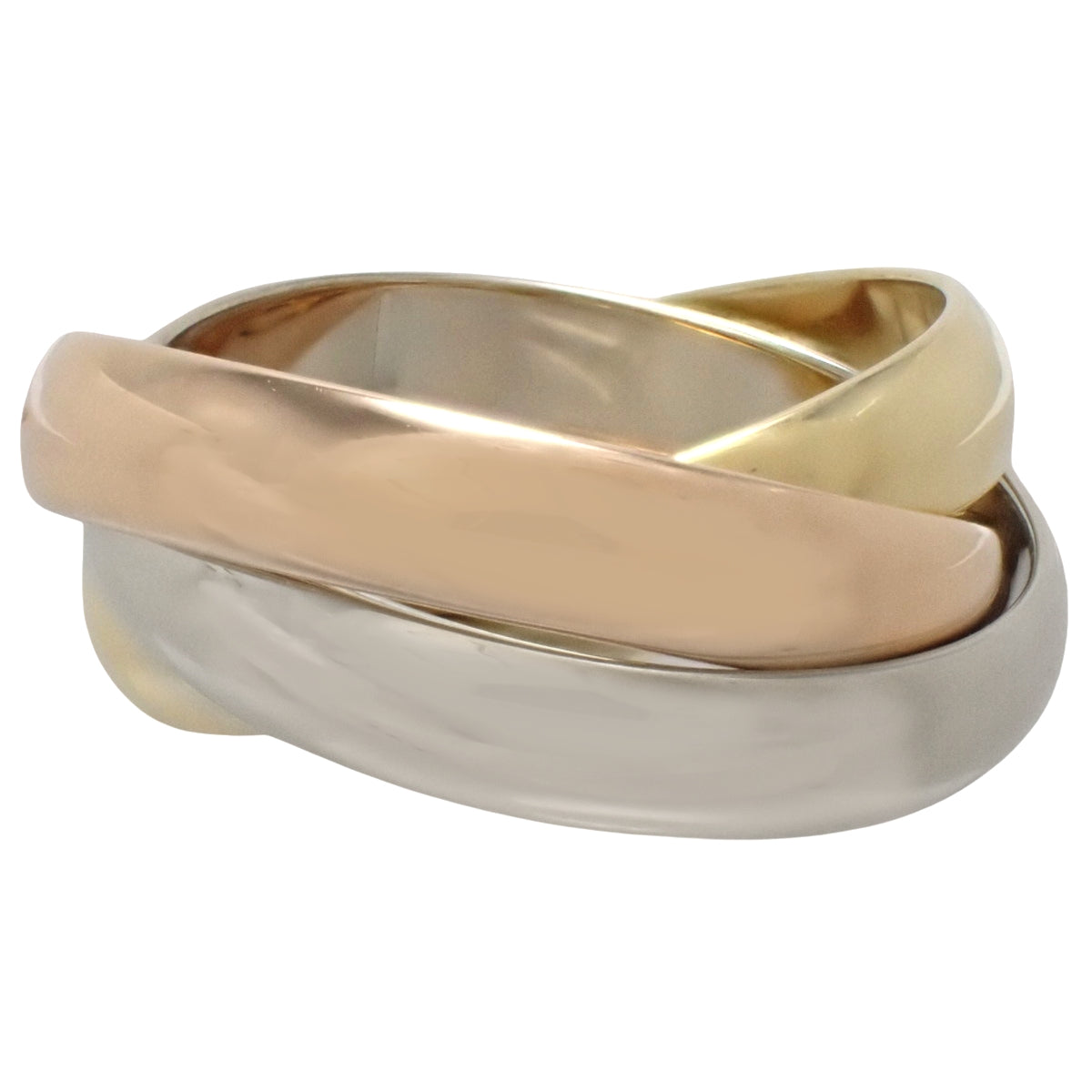 les must de Cartier トリニティ リング イエローゴールド K18YG PG WG 49 7.0g