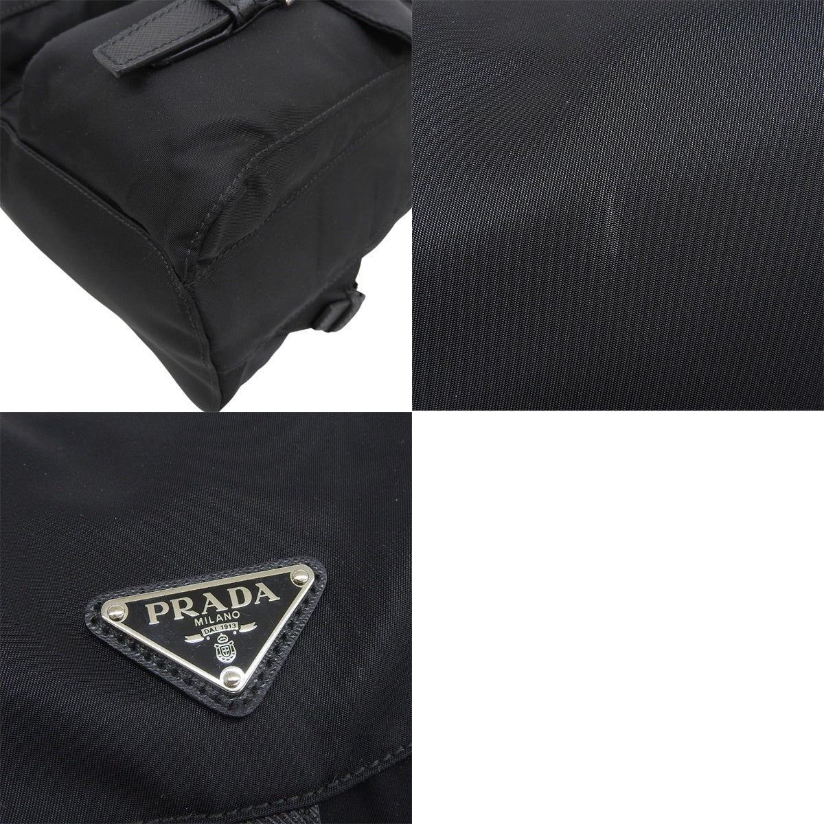 Re-Nylon バックパック ナイロン サフィアーノレザー ブラック 1BZ677