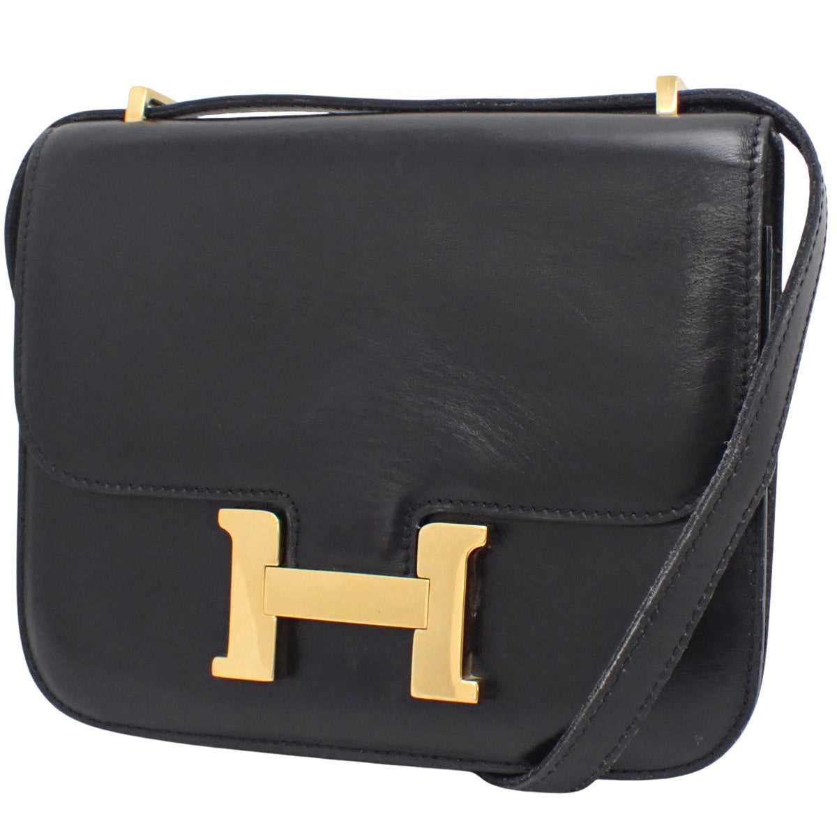 Constance 3 Mini Box Calf Black Gold Hardware ○T Stamp